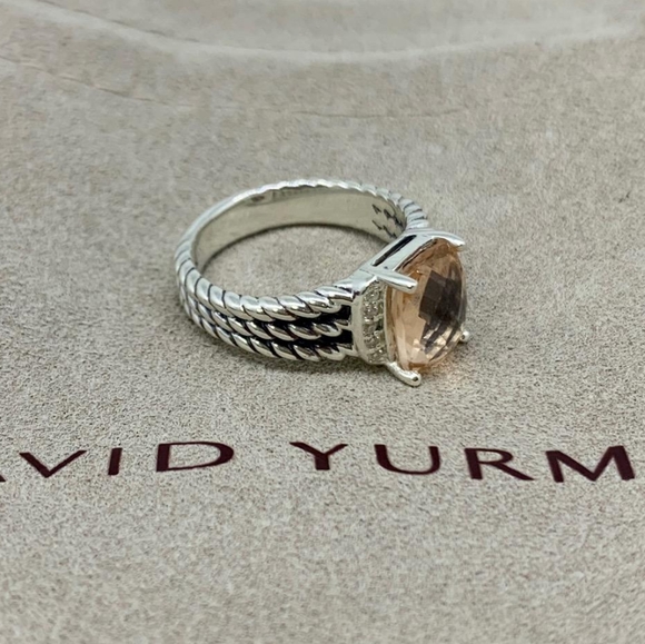 David Yurman Petite Wheaton Ring Morganite Diamond